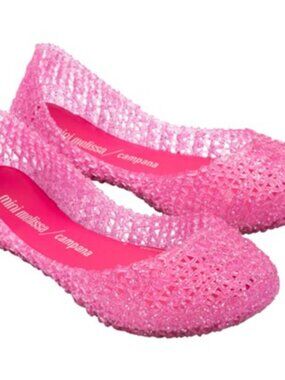 Melissa - Kids Mini Campana Papel Flats, size 13 US little kids, color pink.